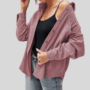 Chemise-Velours-Femme-Rose